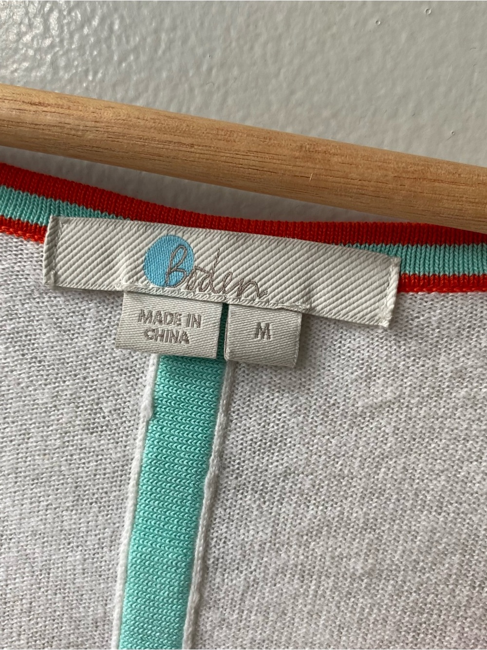 Boden White Sweater with Red and Mint Trim - Picture 3 of 6